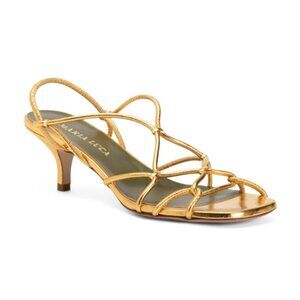 MARIA LUCA Made In Italy Leather Strappy Heeled Sandals
